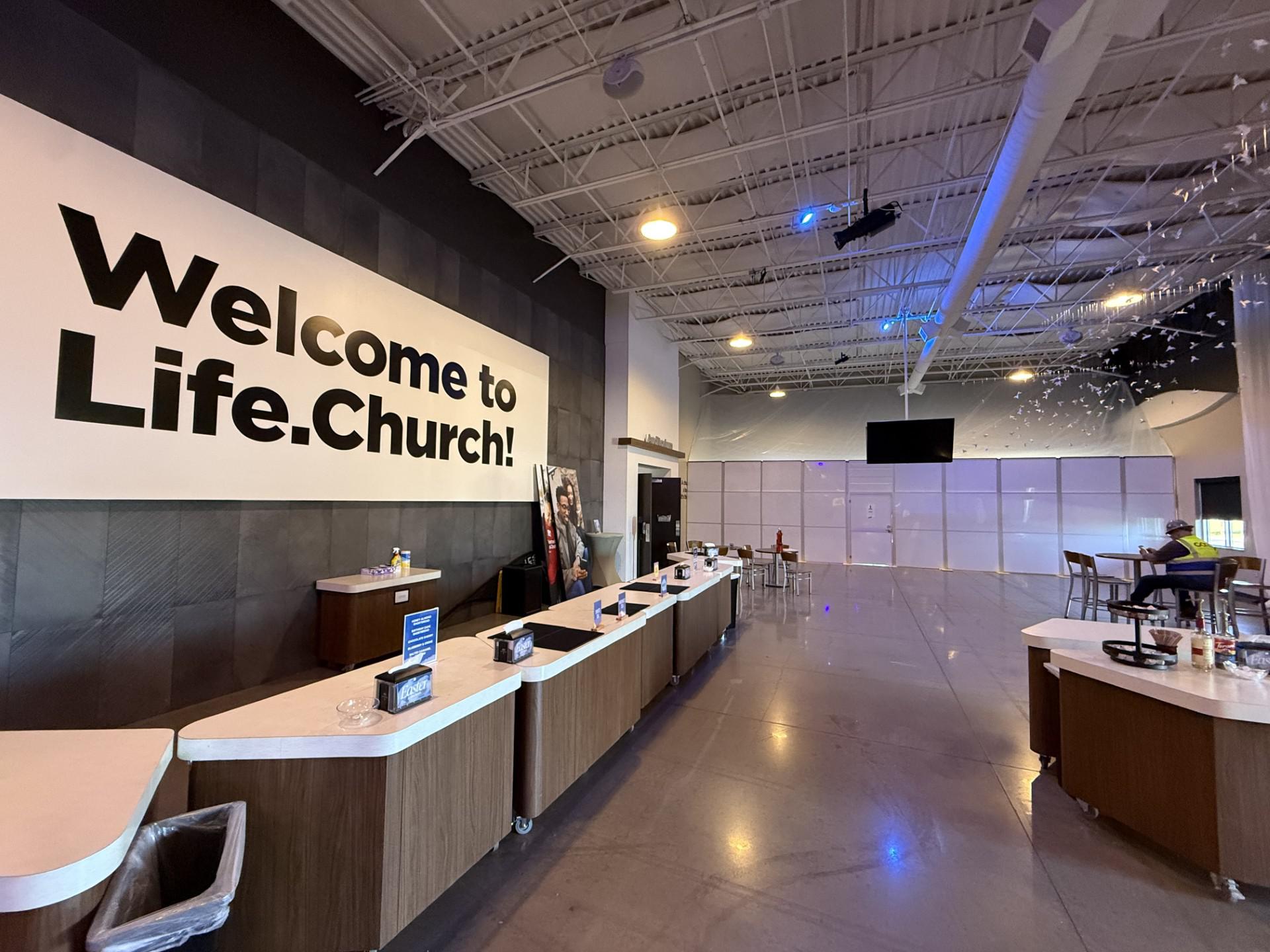 Life.Church Lobby Entry Renovation Containment