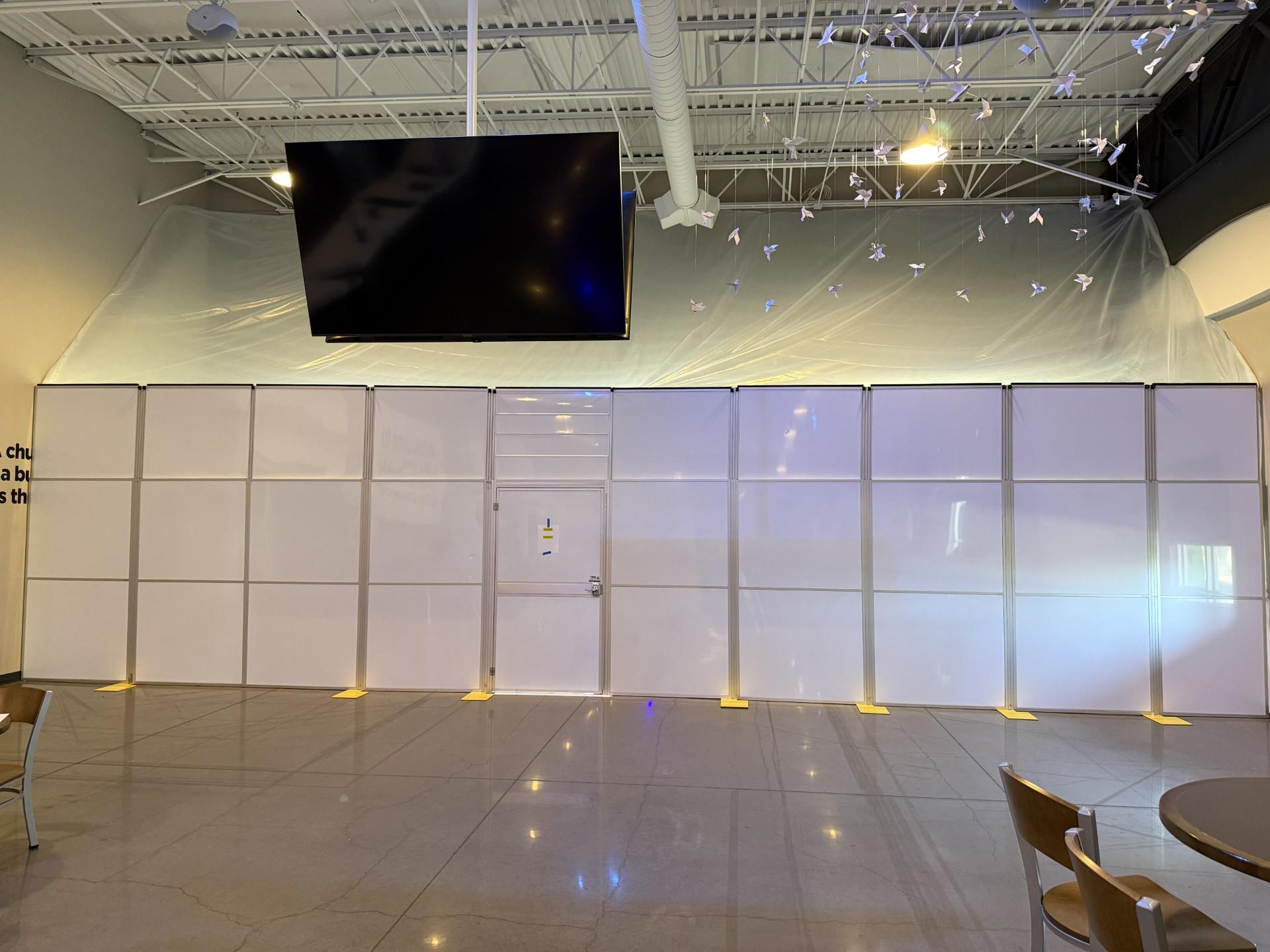 Hard wall containment supporting an active church renovation at Life.Church in Oklahoma City