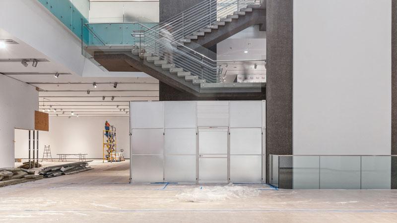 Temporary containment walls for Phoenix Art Museum Renovations