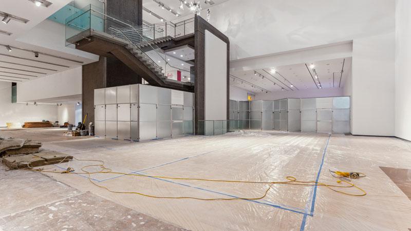 Temporary containment walls for Phoenix Art Museum Renovations