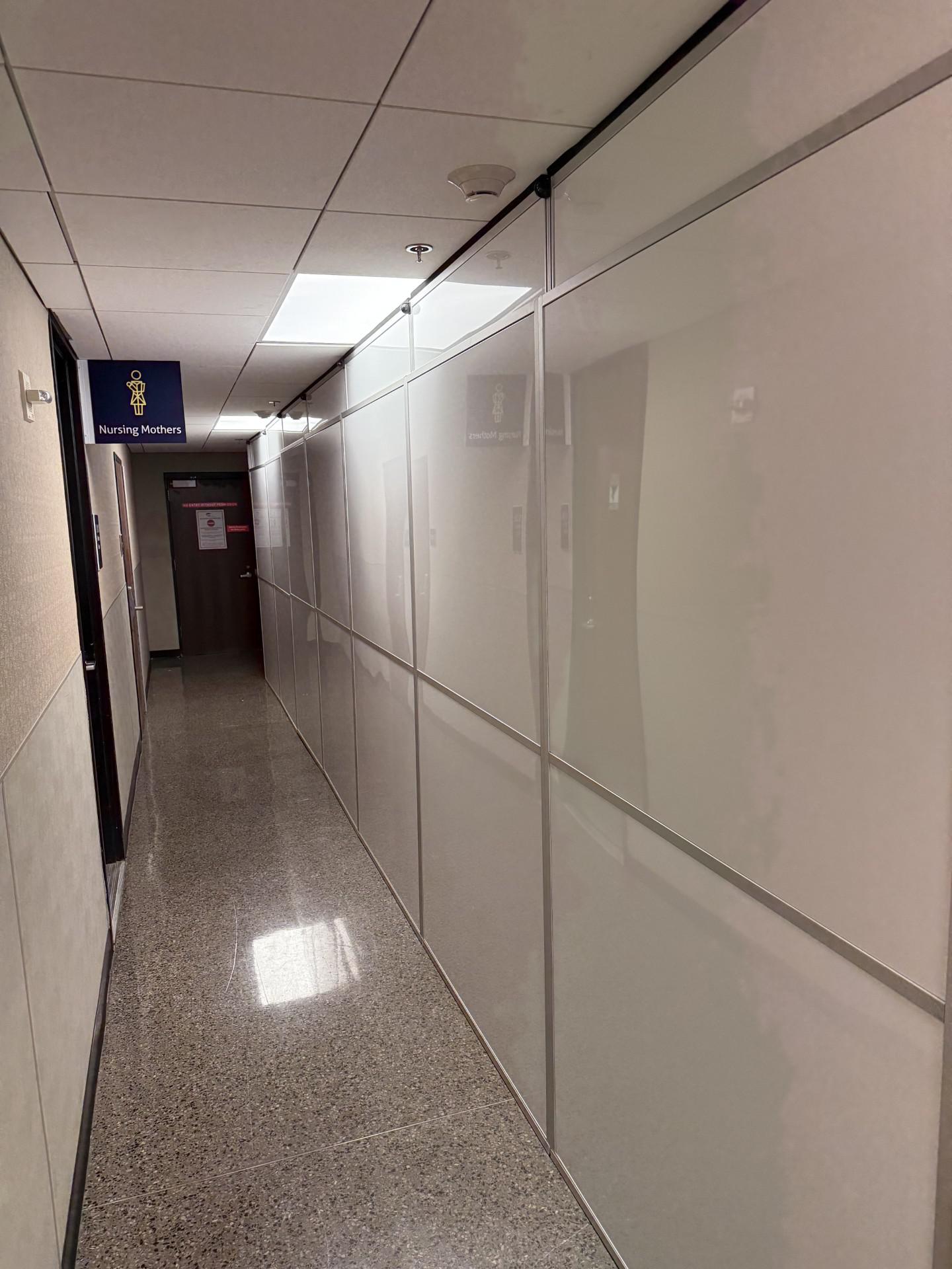 Modular temporary wall system used during construction at Tulsa International Airport