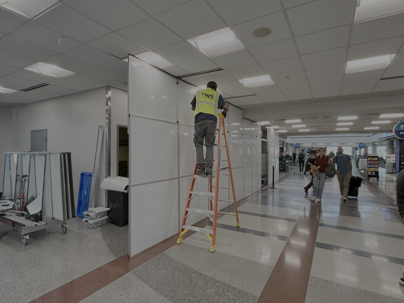 Temporary Wall Systems Richmond and Hampton Roads Bathroom Renovation Project at Richmond International Airport