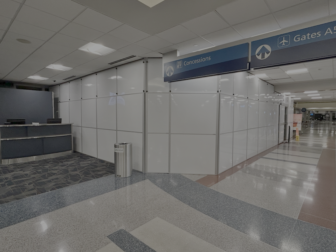 Temporary Wall Systems Richmond and Hampton Roads Bathroom Renovation Project at Richmond International Airport