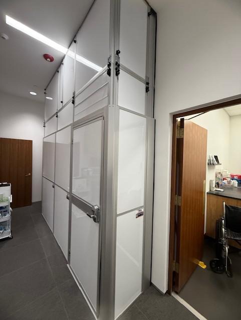 Healthcare renovation containment installed in connecting areas at Westlake Dermatology