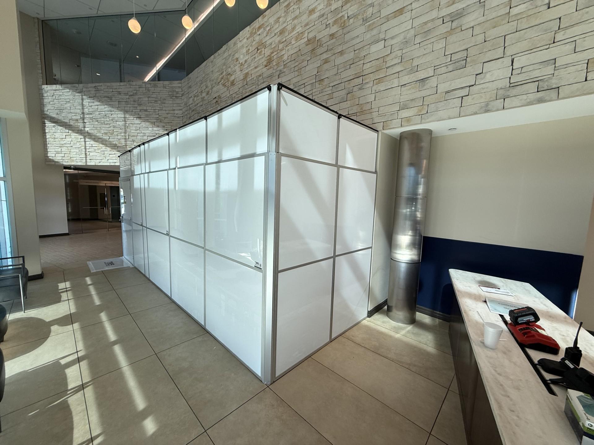 Temporary wall system used inside an active hospital environment