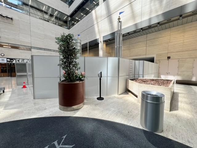 Federal Reserve Bank atrium and plant