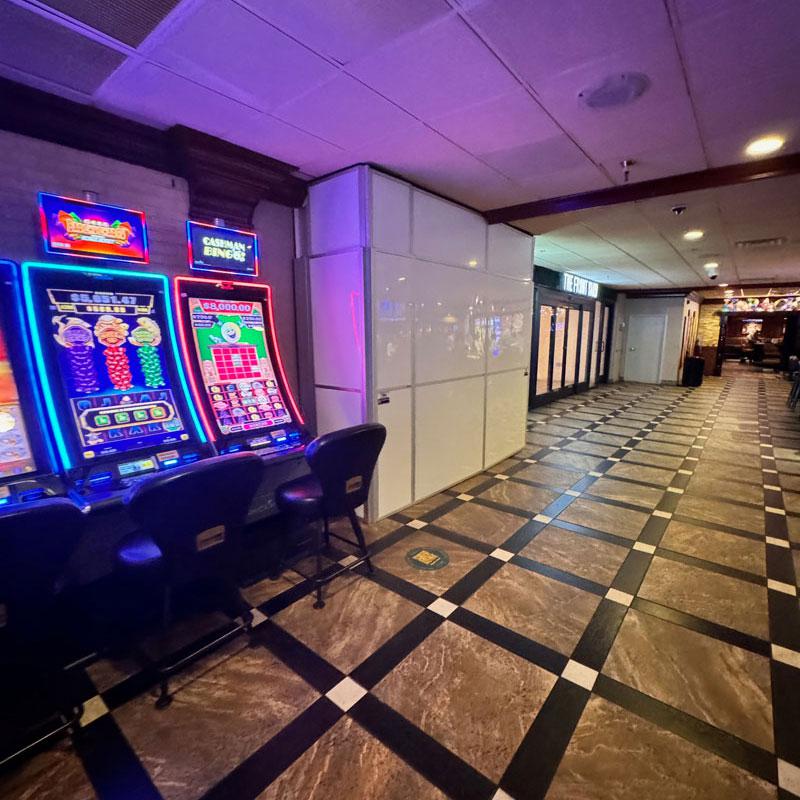 slot machines with white wall