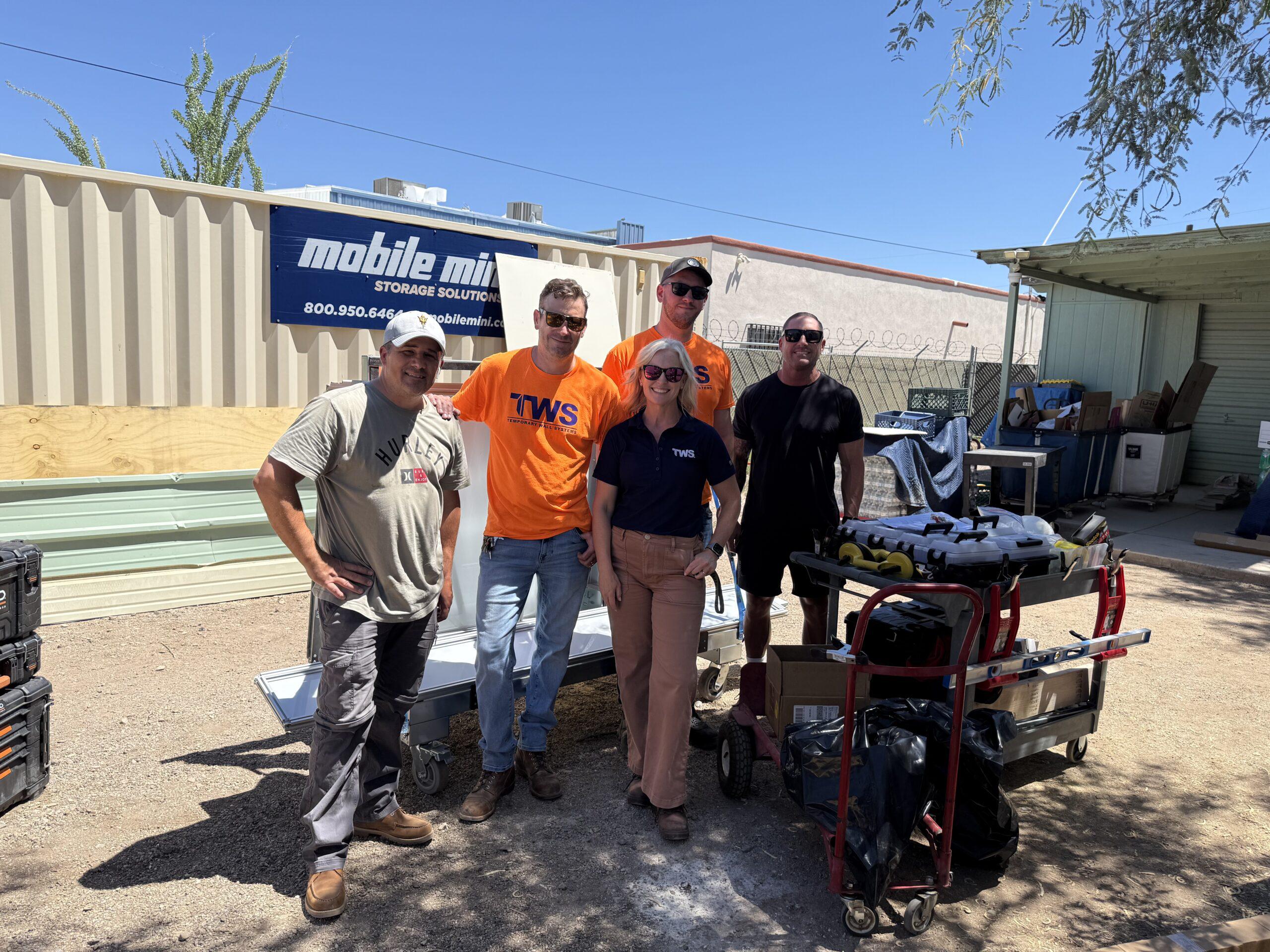 group photo of Temporary Wall team