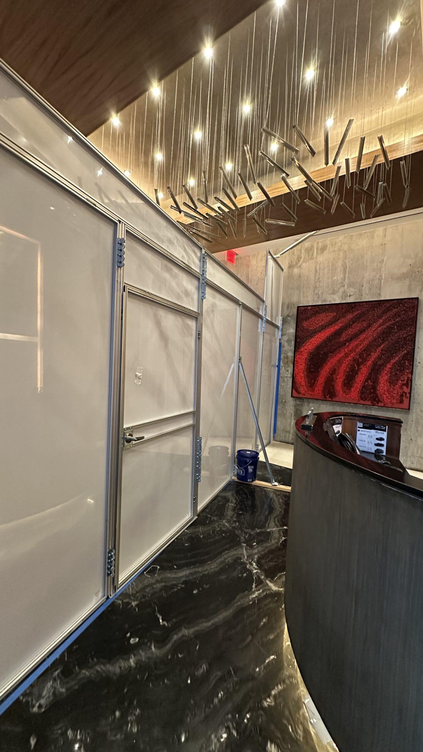 Temporary Walls for Hotel Lobby Entrance Renovation