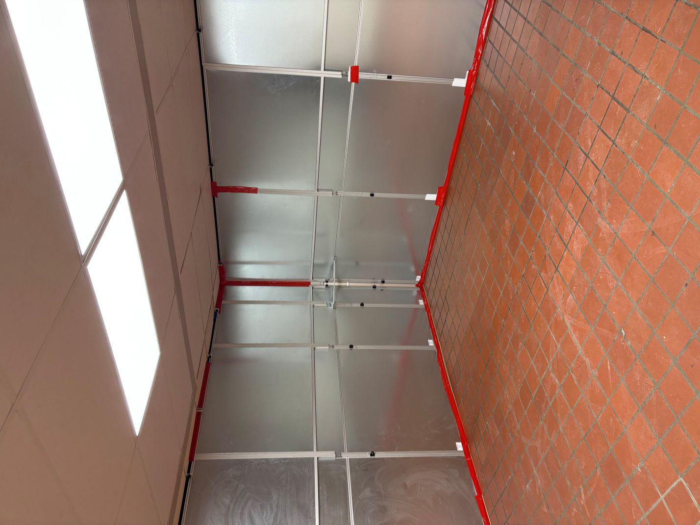 corner angle of silver temporary wall