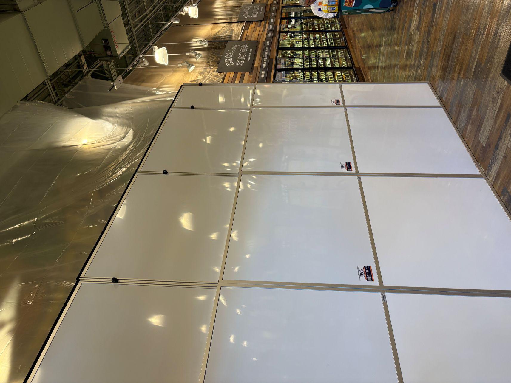 left side angle of white temporary wall