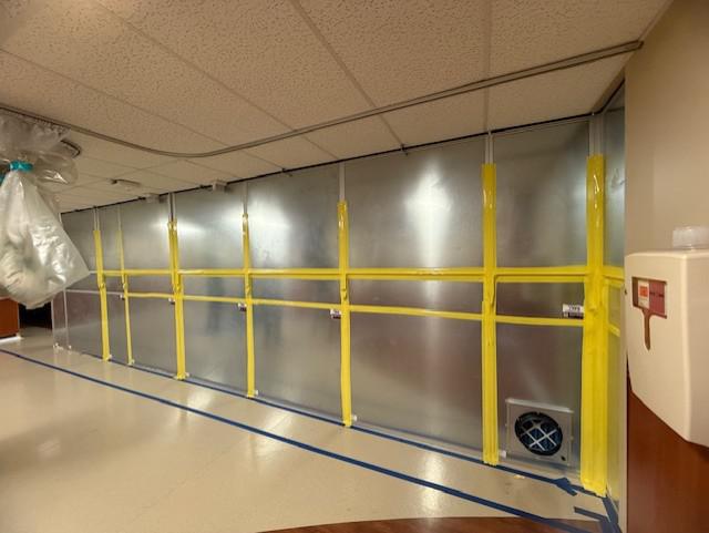 Healthcare containment installed after hours near sensitive treatment areas at St. David’s South Austin Medical Center