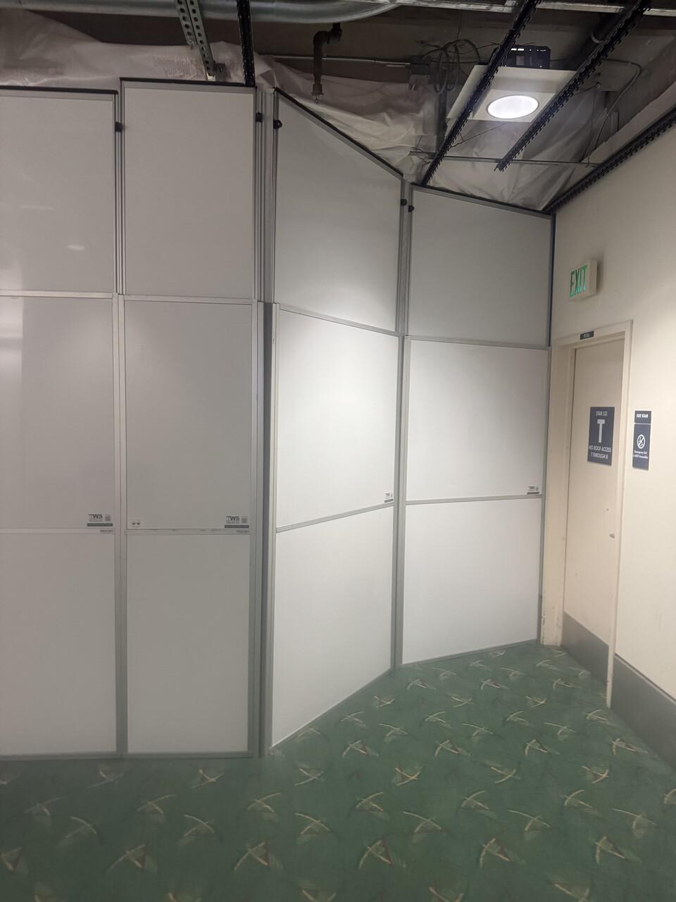 Temporary Wall Systems containment installation for network room replacement at PDX Airport