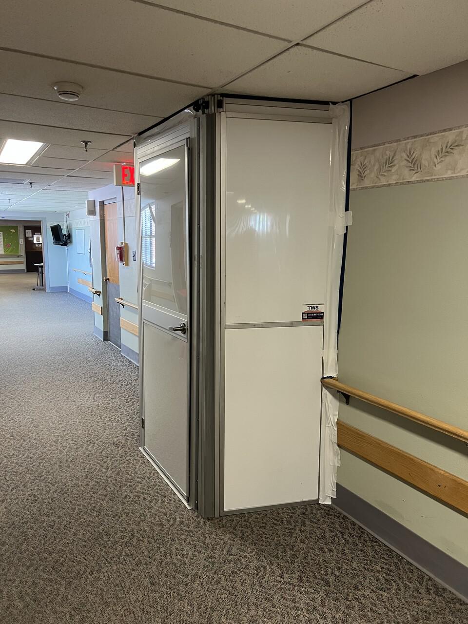 Healthcare containment wall system installed to separate renovation work from occupied facility areas – Temporary Wall Systems St. Louis