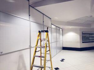 A ladder in a work zone