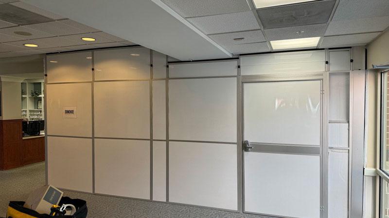 white temporary wall senior care