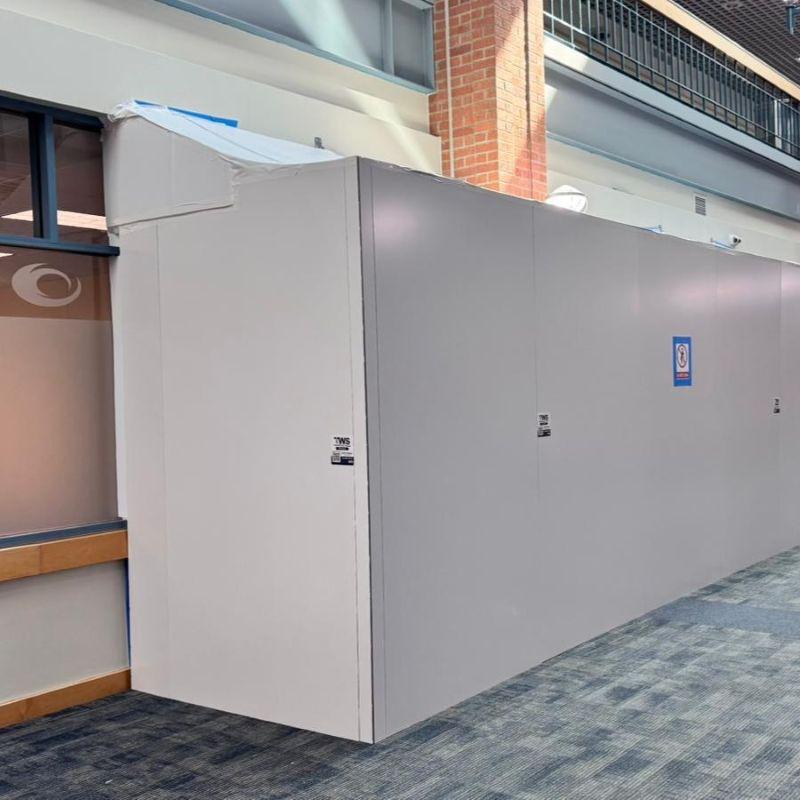temporary wall in a community college