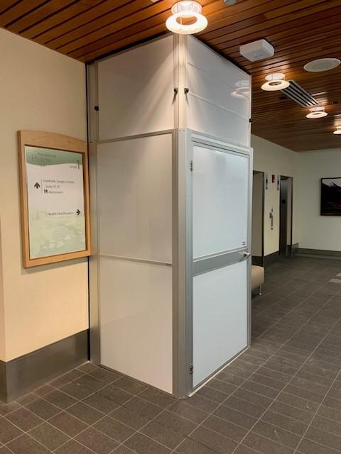 temp wall in healthcare space