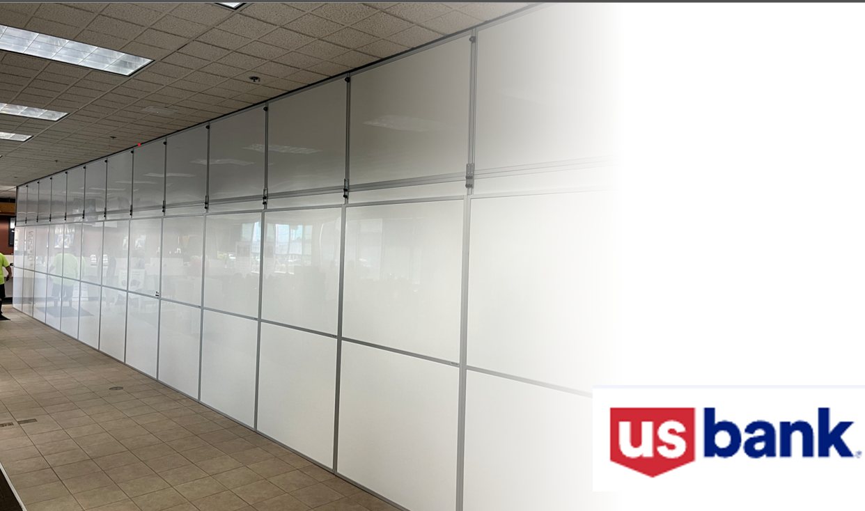 Phased bank remodel containment wall - Temporary Wall Systems Spokane