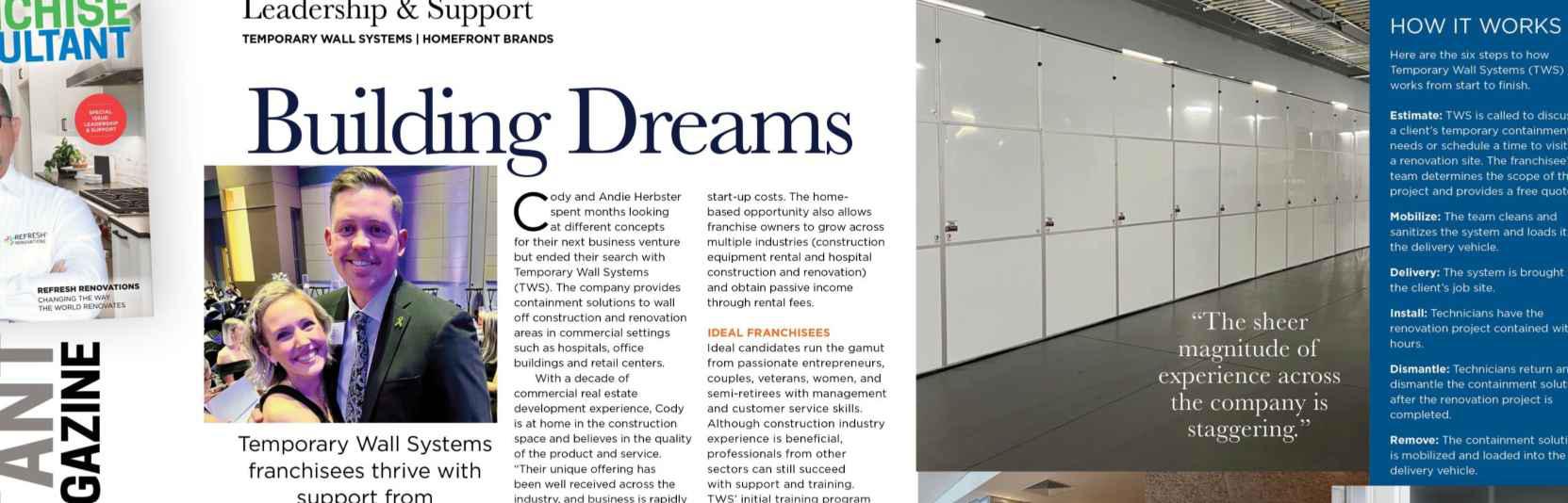 Franchise Consultant Magazine talks to Cody and Andie Herbster