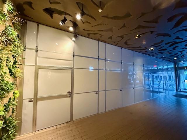 Hard wall containment installed for hotel lobby renovation at The Westin Austin Downtown in Austin, Texas