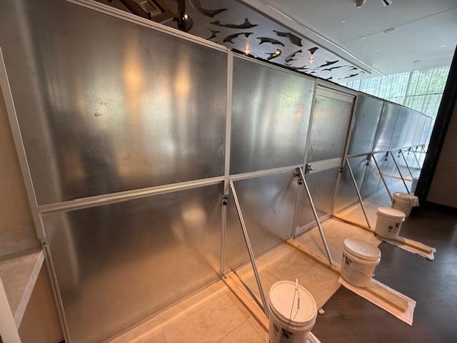 Hospitality renovation containment installed at The Westin Austin Downtown for finishing work on a new restaurant